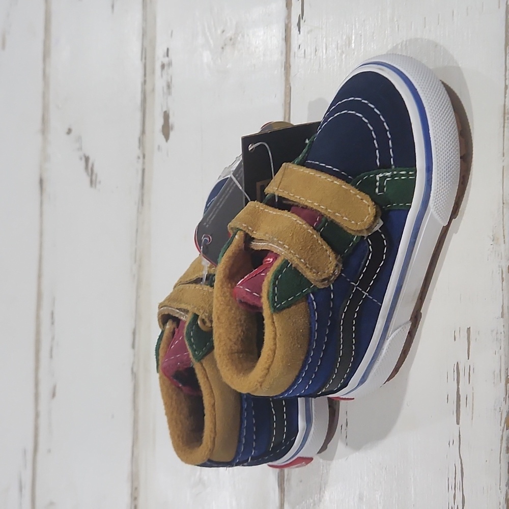 Vans Kids Sneakers - Navy, Green, and Tan